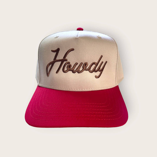 Howdy Classic Trucker Hat | Natural/Red