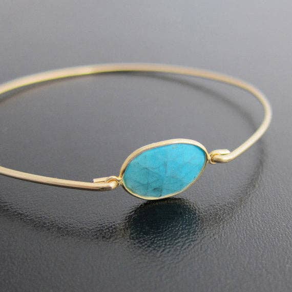 Faceted Turquoise Bracelet Handmade
