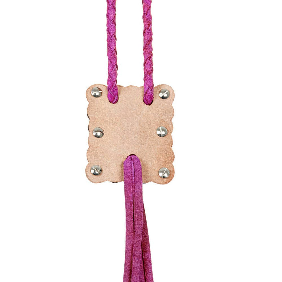 Braided Leather Bolo Silver Concho