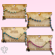 Gold cross beaded trucker hat chain