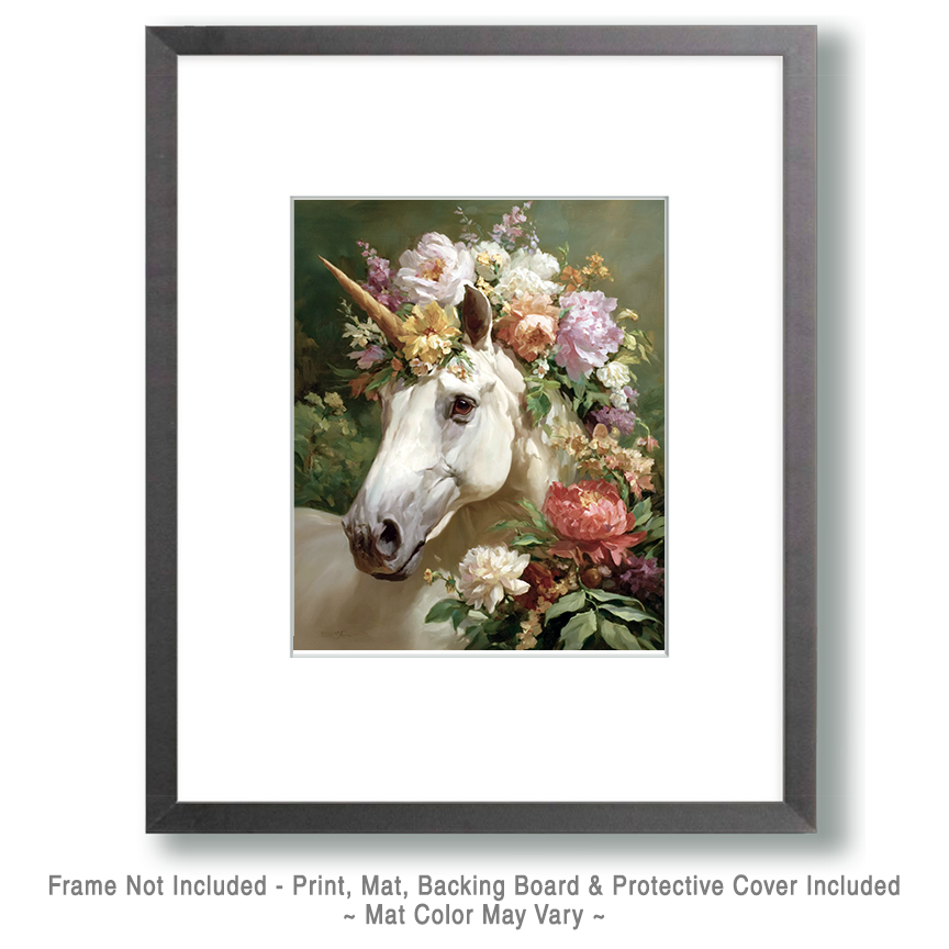 Floral Unicorn Art Print