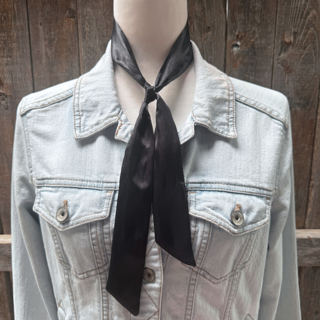 Black  Western Skinny Mini Wild Rag/ Cowgirl Necktie #TW300