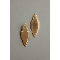 Geometric brass post earrings
