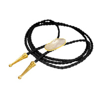 Gemstone Bolo Tie - Mother of  Pearl