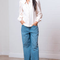 White Button Down with Embroidery