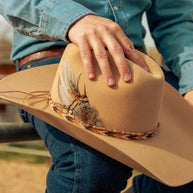 Brown Chevron Beaded Hat Band