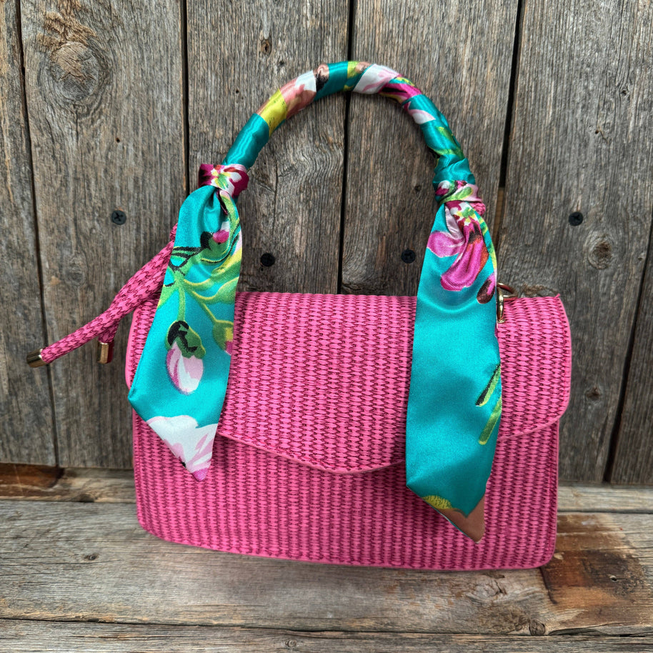 Turquoise and Pink Western Skinny Mini Wild Rag / Cowgirl Necktie #TW319