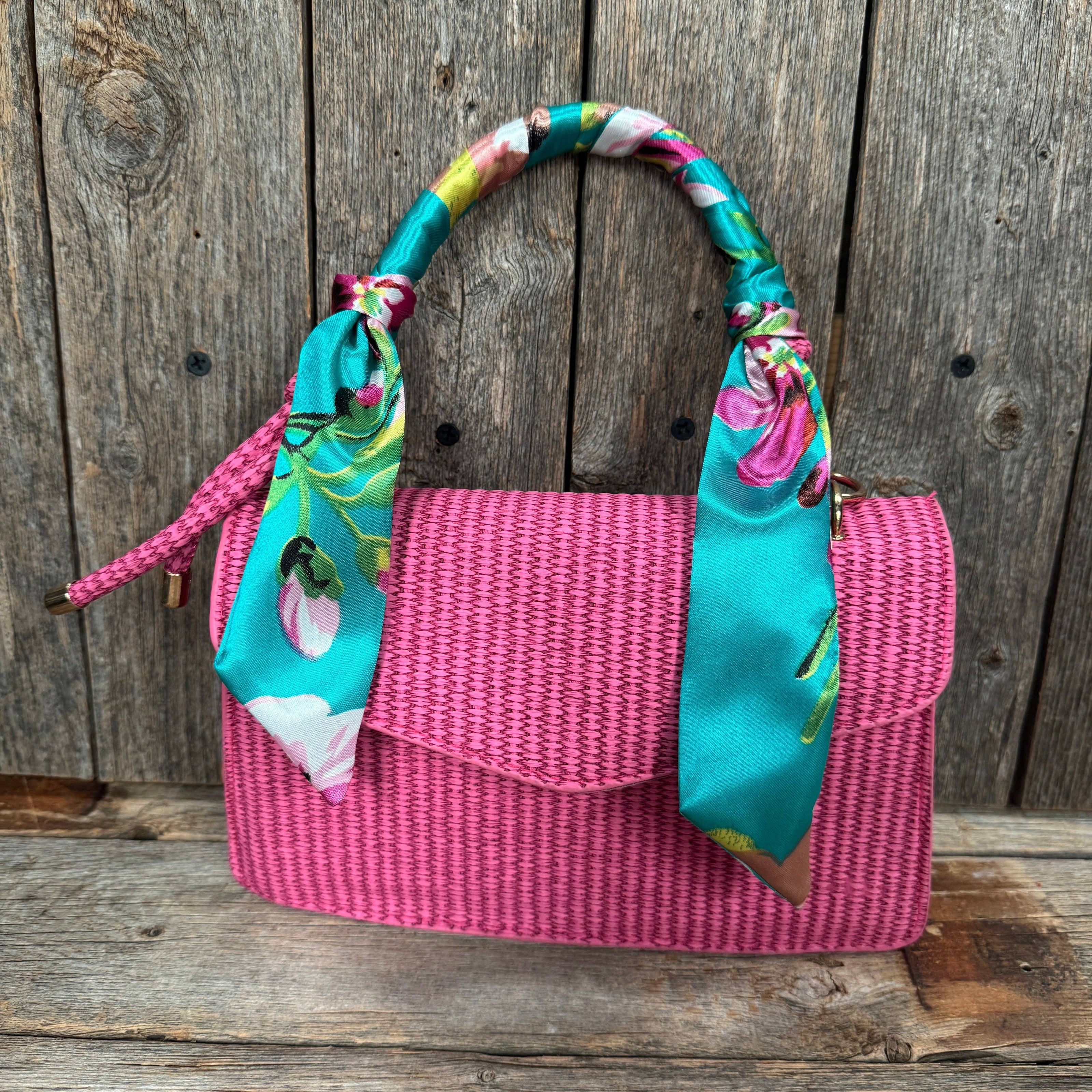 Turquoise and Pink Western Skinny Mini Wild Rag / Cowgirl Necktie #TW319