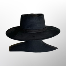Crown Vegan Suede Flat Brim Boater Hat