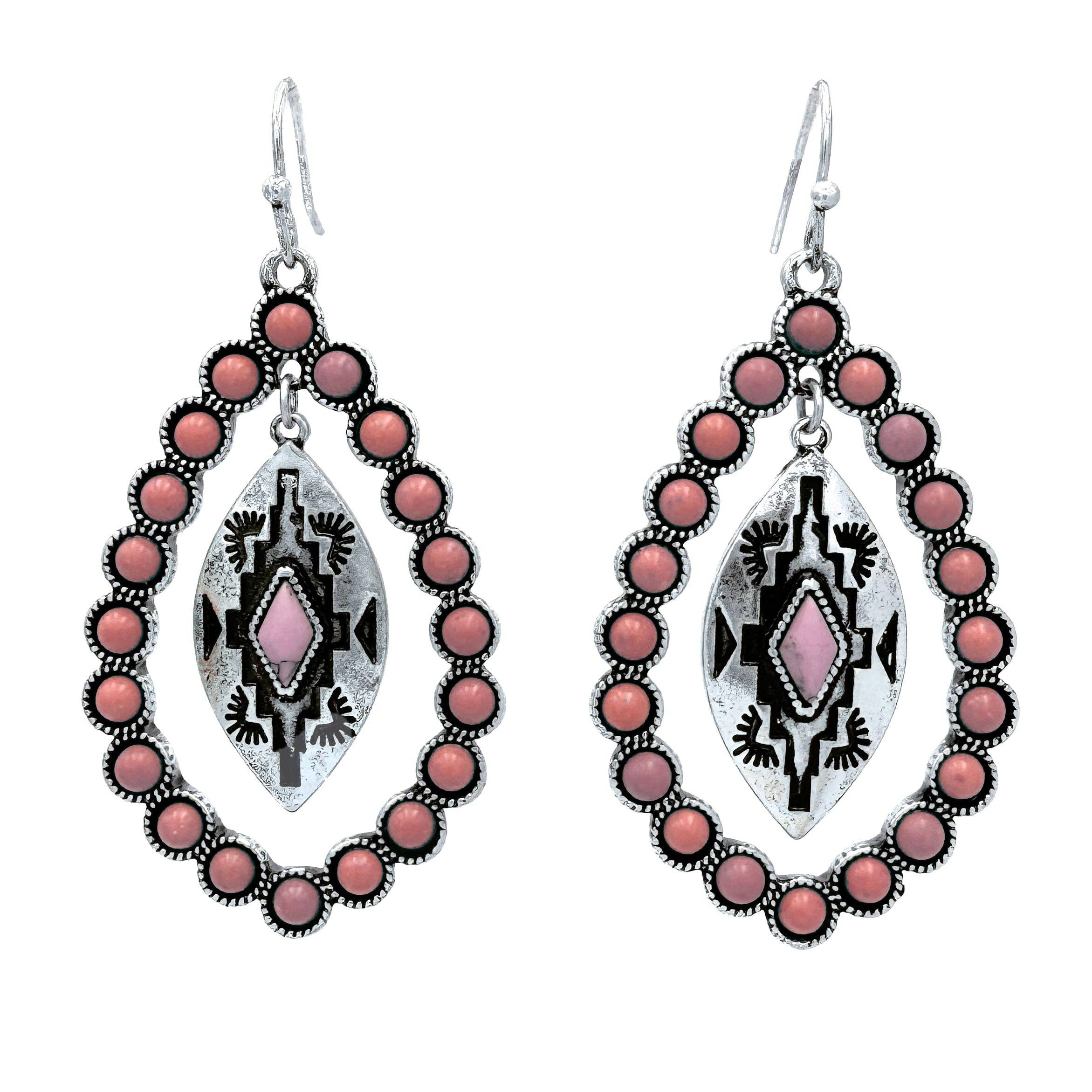 Aztec Pendant Turquoise Teardrop Ring Earrings