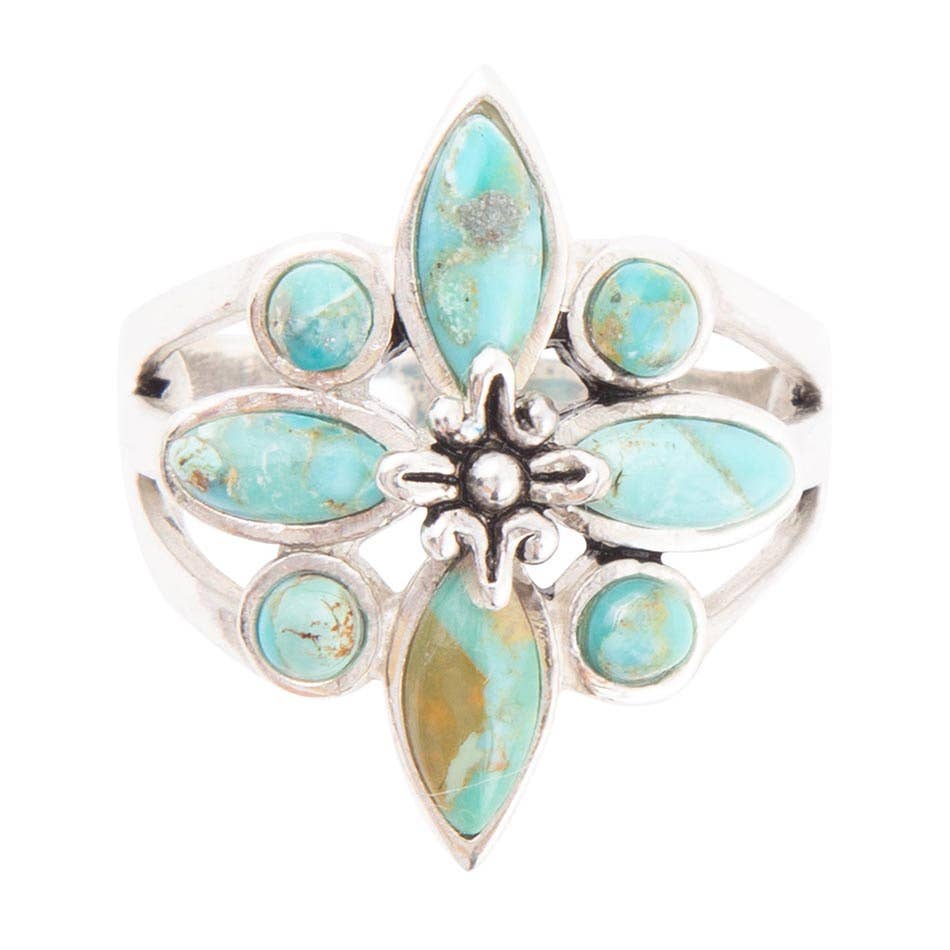 Blue Turquoise and Sterling Silver Statement Ring
