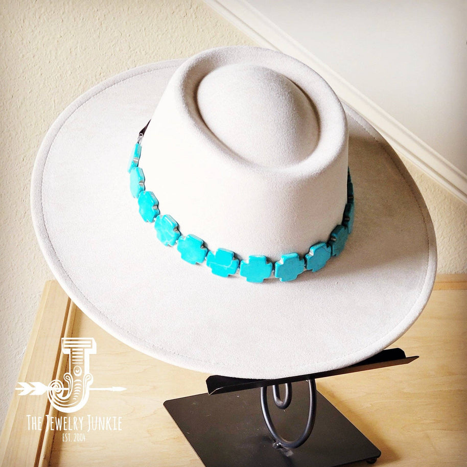 Turquoise Cross Beaded Hat Band
