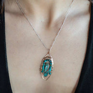 Handmade Chrysocolla Nugget Necklace