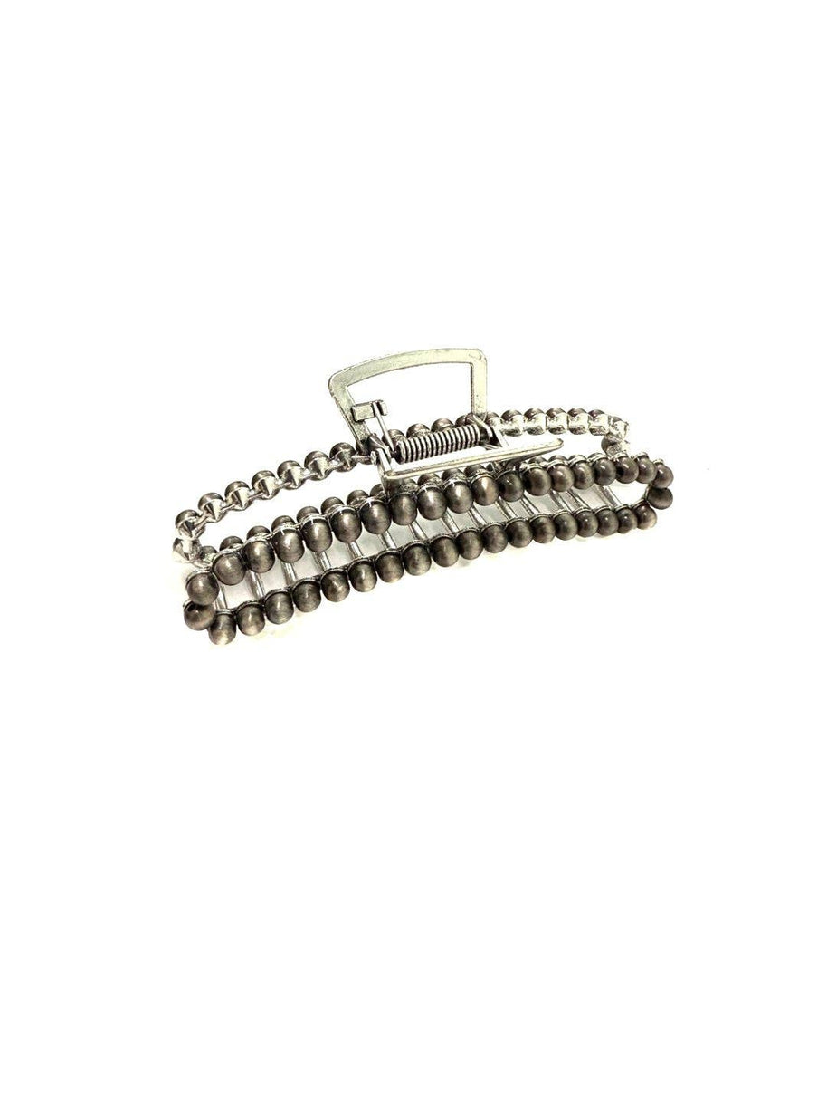 Silver Western Navajo Pearl Hair Claw
