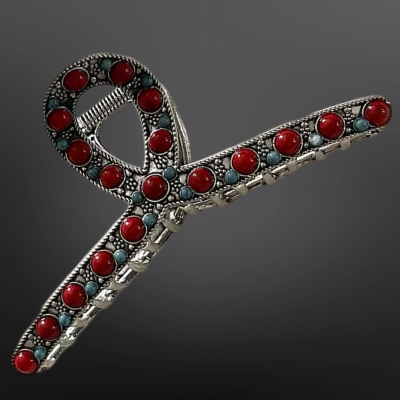 Turquoise Coral Claw Clip