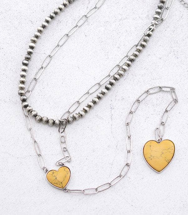 Turquoise Heart Lariat Necklace