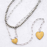 Turquoise Heart Lariat Necklace