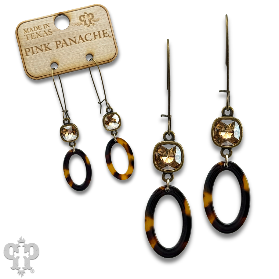 Swarovski® crystals & Tortoise earrings