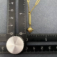 CZ Star Charm 18K GP SSteel Necklace