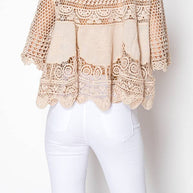 Relaxed Short Crochet Lace Top