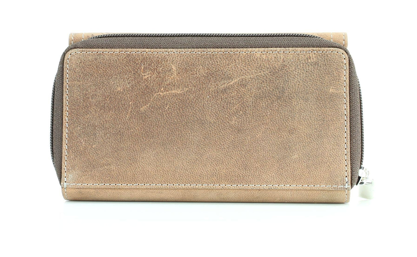 American Bison Floral Tooled Ladies Flapover Clutch