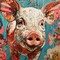 Boho Pig Art Print