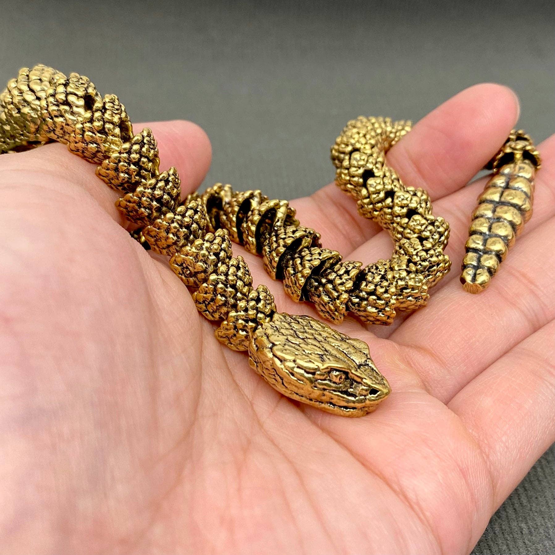Movable Brass Rattlesnake