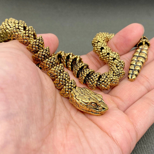 Rattlesnake Movable Brass Figurine