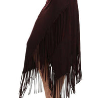 Stretch Fringe Skirt, Wine