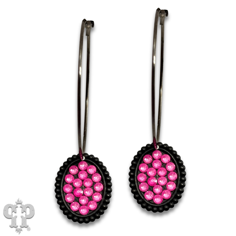 Swarovski® crystals mini oval hoop earrings