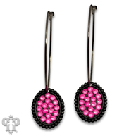Swarovski® crystals mini oval hoop earrings