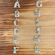 Beautiful Handmade Sterling Silver and Turquoise Letter Pendant