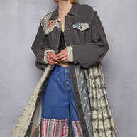 Patchwork Maxi Length Jacket