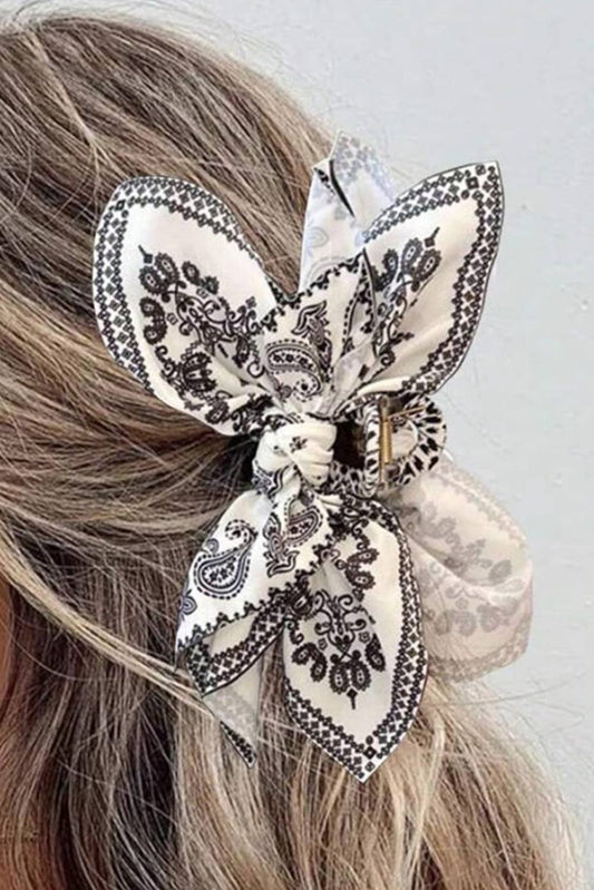 Paisley Floral Print Bow Knot Hair Clip