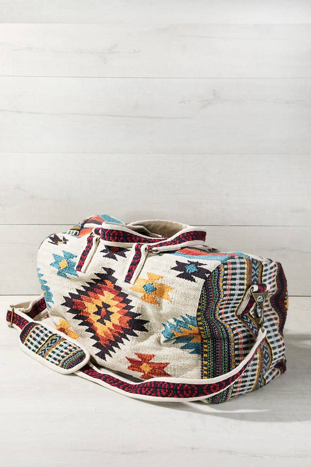 Ethnic Print Duffel Bag