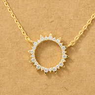 Pave Circle Sun Necklace
