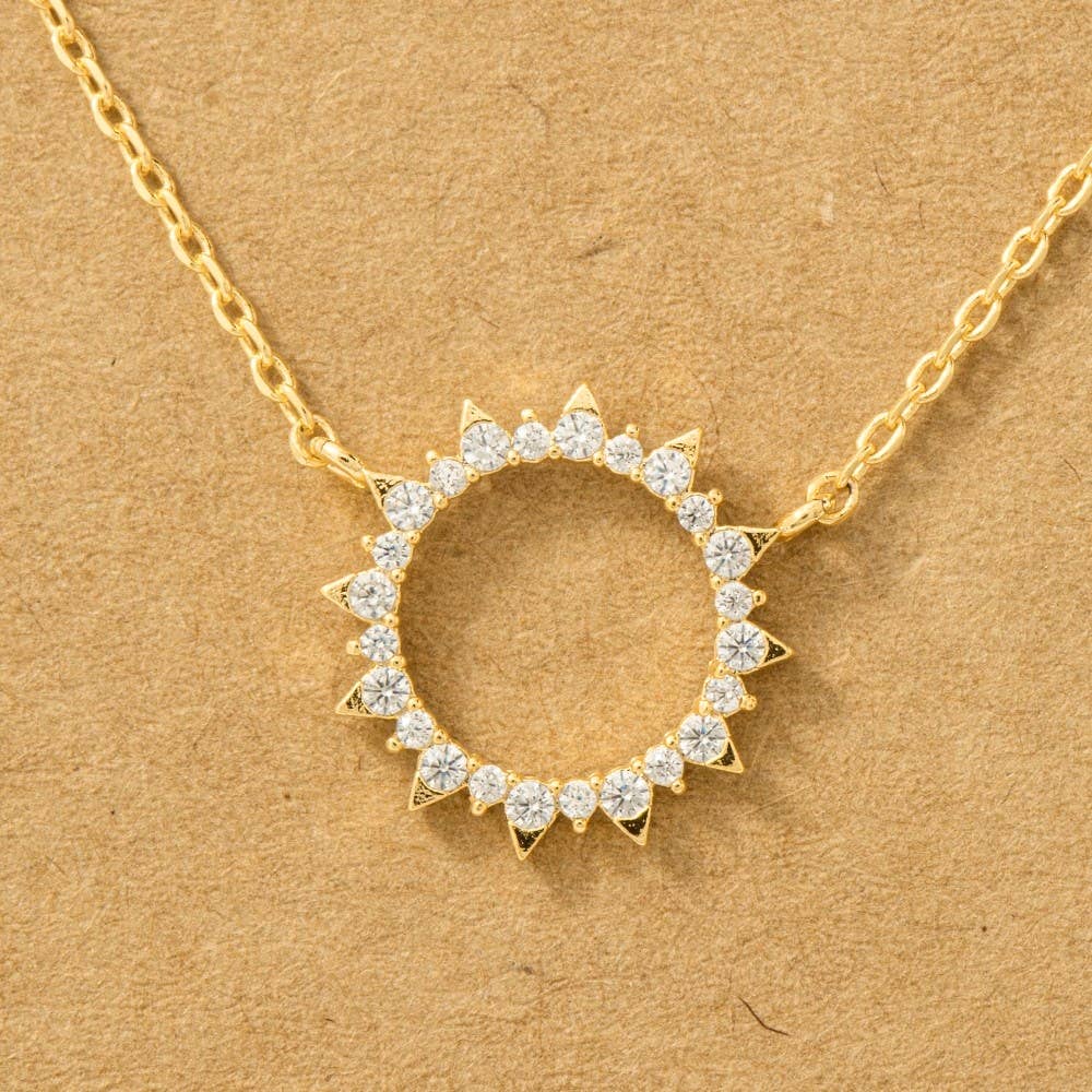 Pave Circle Sun Necklace