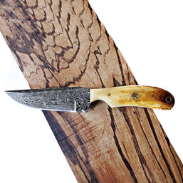 Burnt Bone Damascus Steel Catatonic, Handmade