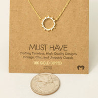 Pave Circle Sun Necklace