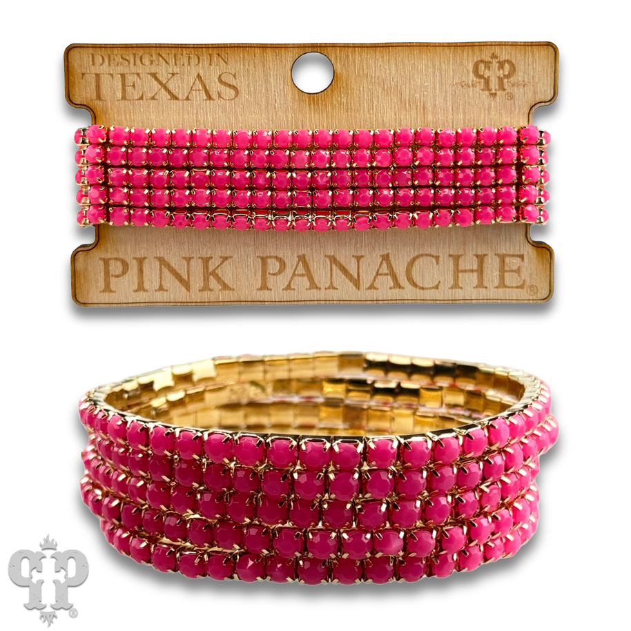 Prong set rhinestone bead bracelets, several colors