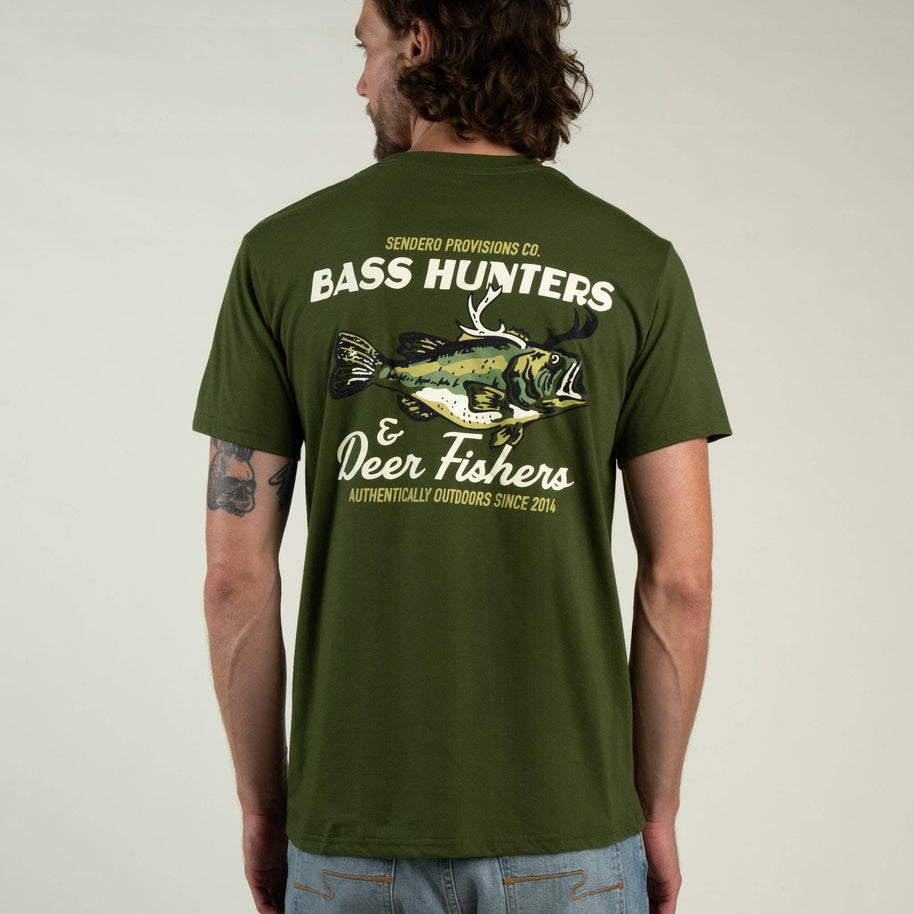 Deer Fishers T-Shirt - Army Green