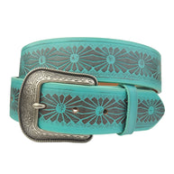 Western Hand Painted Floral Tooled Belt