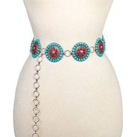 Round Floral Concho Belt