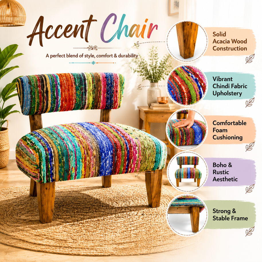 Upholstered Accent Chair, 25x25x27