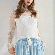 Chambray Denim Wide Palazzo Pants