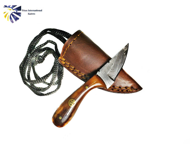 Damascus Steel Neck Knife