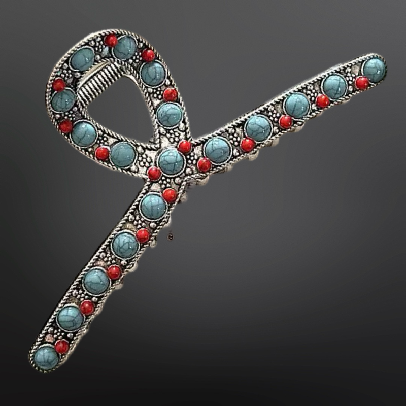 Turquoise Coral Claw Clip