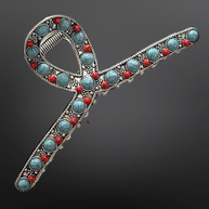 Turquoise Coral Claw Clip
