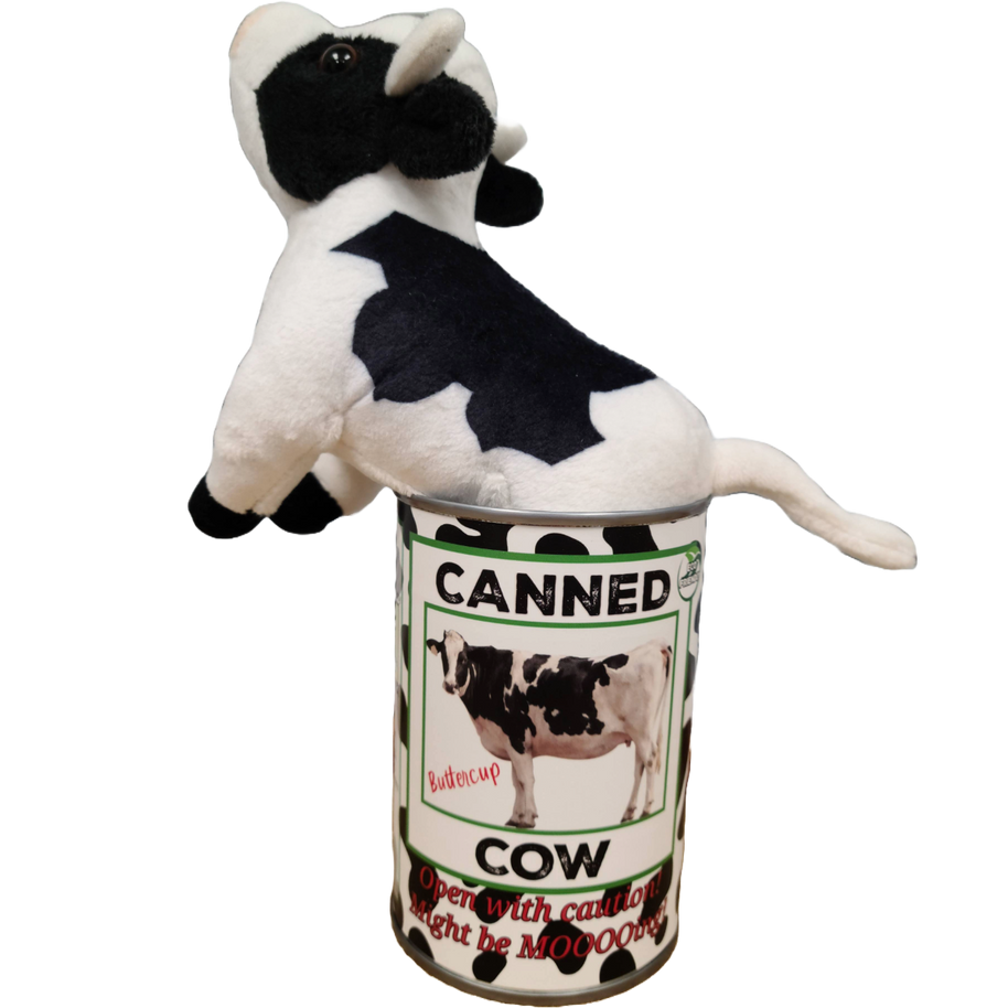 Canned Cow Stuffed Animal