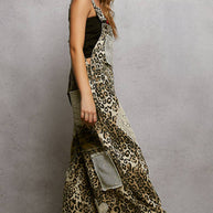 Crochet contrast patch overalls